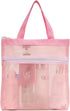 Mesh Shower Caddy Bag Portable Small Hanging Toiletry Tote Bag for Gym Travel Beach Bathroom Sunscreen (Pink)