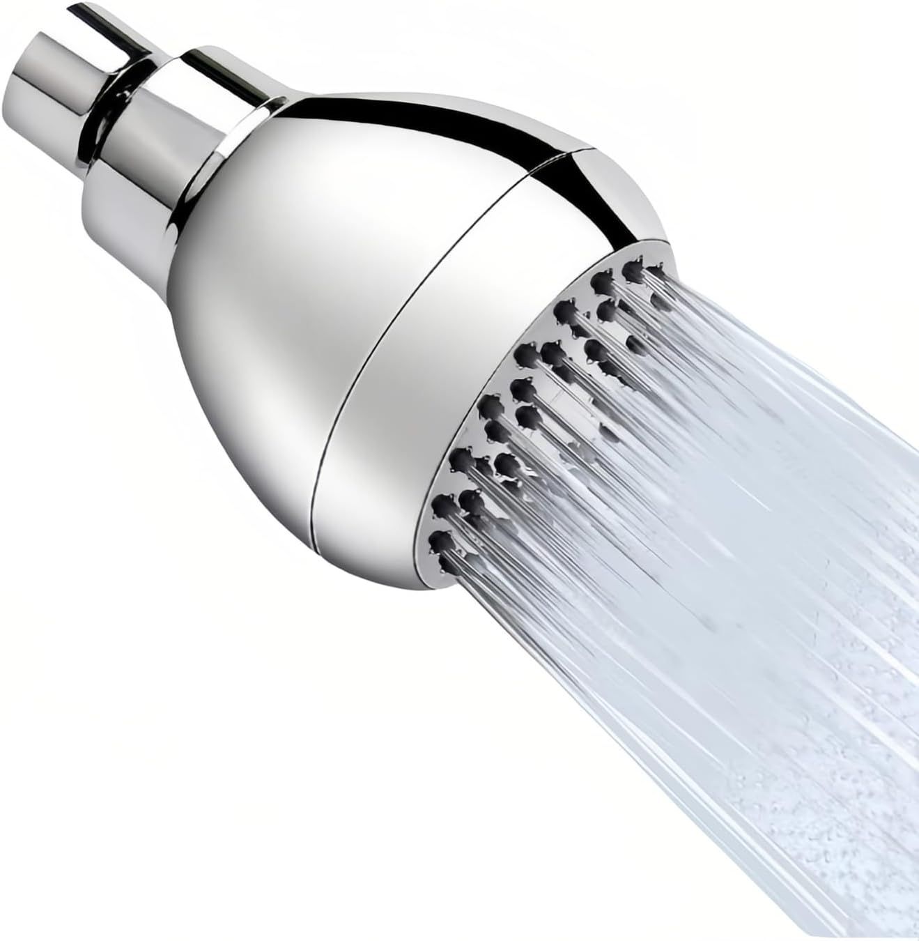 High Pressure Shower Head 3" Chrome - 360° Rotating Self-Cleaning Jets, Water Saving Flow Optimizer, Easy Install & Rustproof ABS, Spa Rainfall Spray for Adults/Elderly