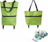 2-in-1 Foldable Shopping Cart with Wheels,Waterproof & Sturdy Grocery Bag Hand Truck, Collapsible Portable Rolling Tote for Supermarket,Laundry,Travel,33 lbs Capacity,Waterproof Oxford Fabric