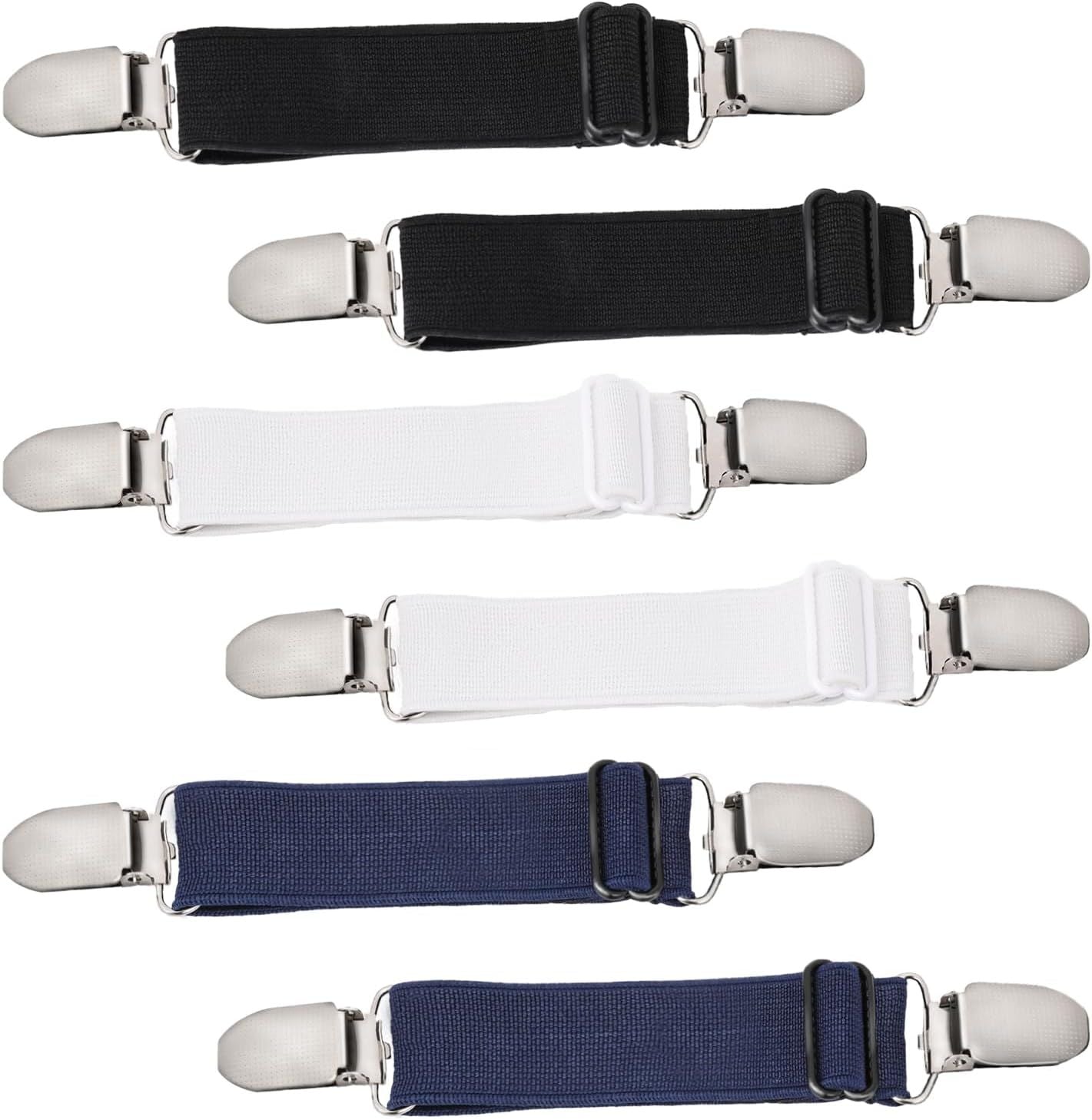 6 Pcs Adjustable Hip Elastic Belt, Elastic Band for Sewing Pant Waist Tightener Pant Elastic Belt Clip Women Men Back Cinch for Jeans Pants Dresses