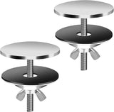 2 Pack 2" Kitchen Sink Hole Cover Stainless Steel Kitchen Faucet Hole Cover Sink Caps for Top Holes, Silver Sink Tap Hole Plate Stopper Covers Metal Sink Hole Plug