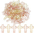 100 Pieces Cross Paper Clips with Clear Plastic Box Gold and Rose Gold Color Cute Paperclips Christian Journaling Supplies Metal Clamps Bible Study Gifts for Bookmark Office Document Note