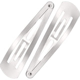 30 Pieces 3.1 Inch Large Metal Snap Hair Clips Nonslip Barrettes Women Hair Accessories(Silver)