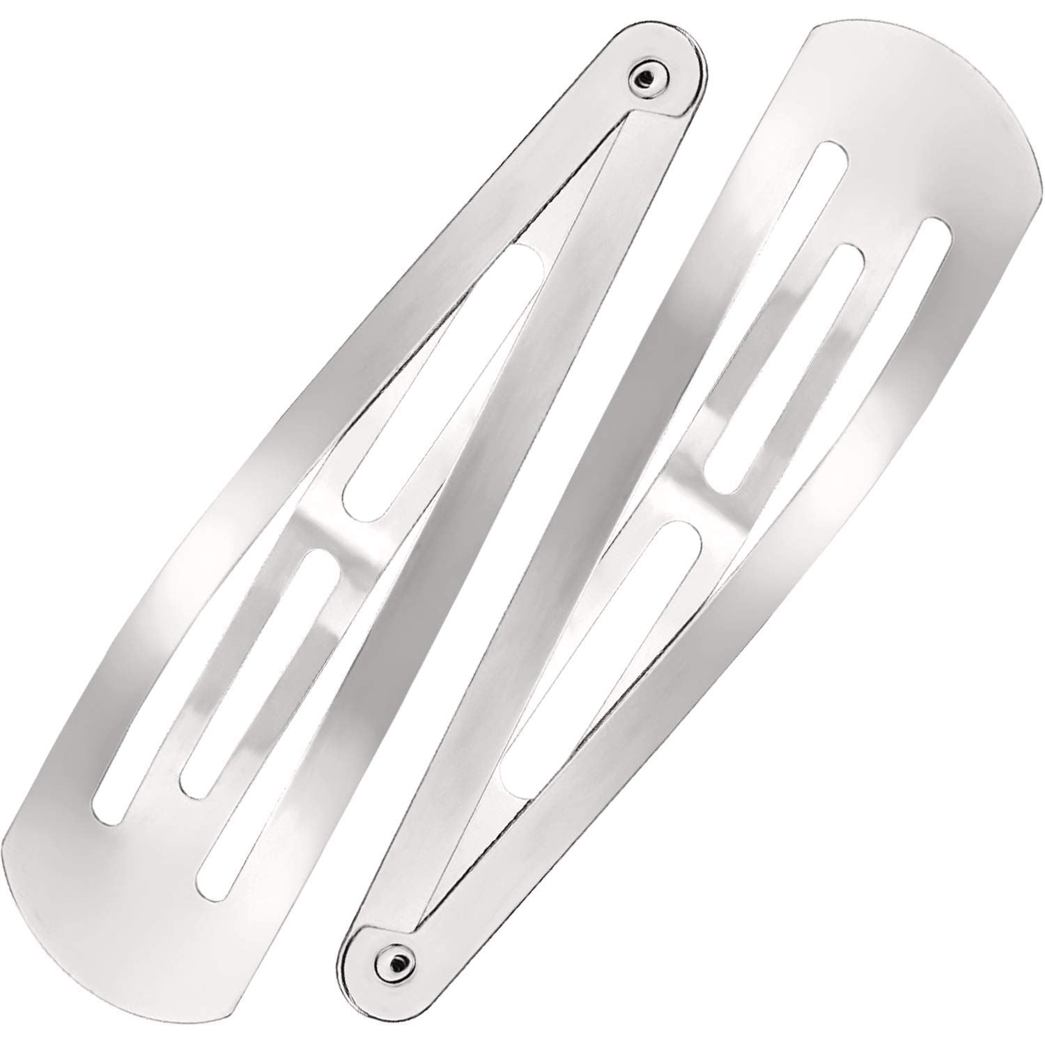 30 Pieces 3.1 Inch Large Metal Snap Hair Clips Nonslip Barrettes Women Hair Accessories(Silver)