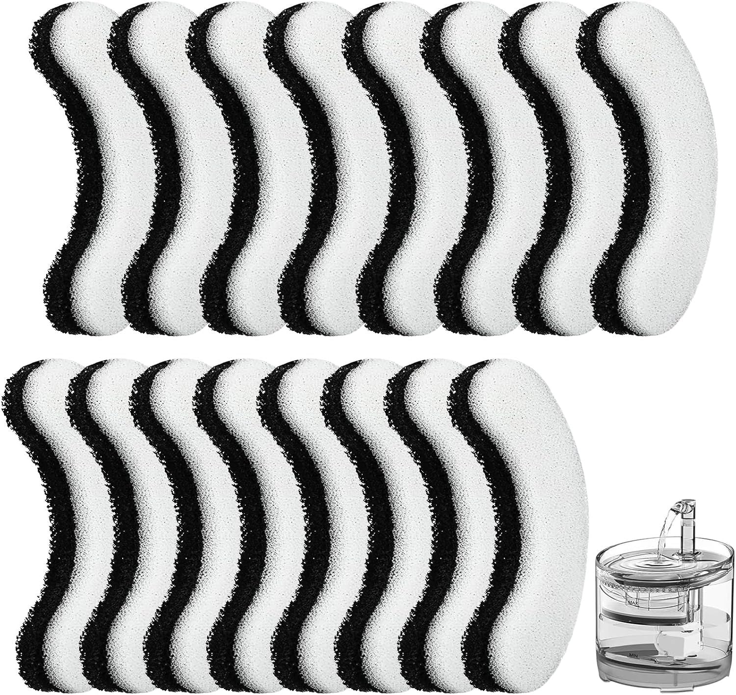 16 Pieces Cat Water Fountain Filters, Water Fountain Filters Replacement for Cat，Water Fountain Fit for Clear Fountain Perfect for NPET WF050 & WF100，Dog Dispenser (16PCS)