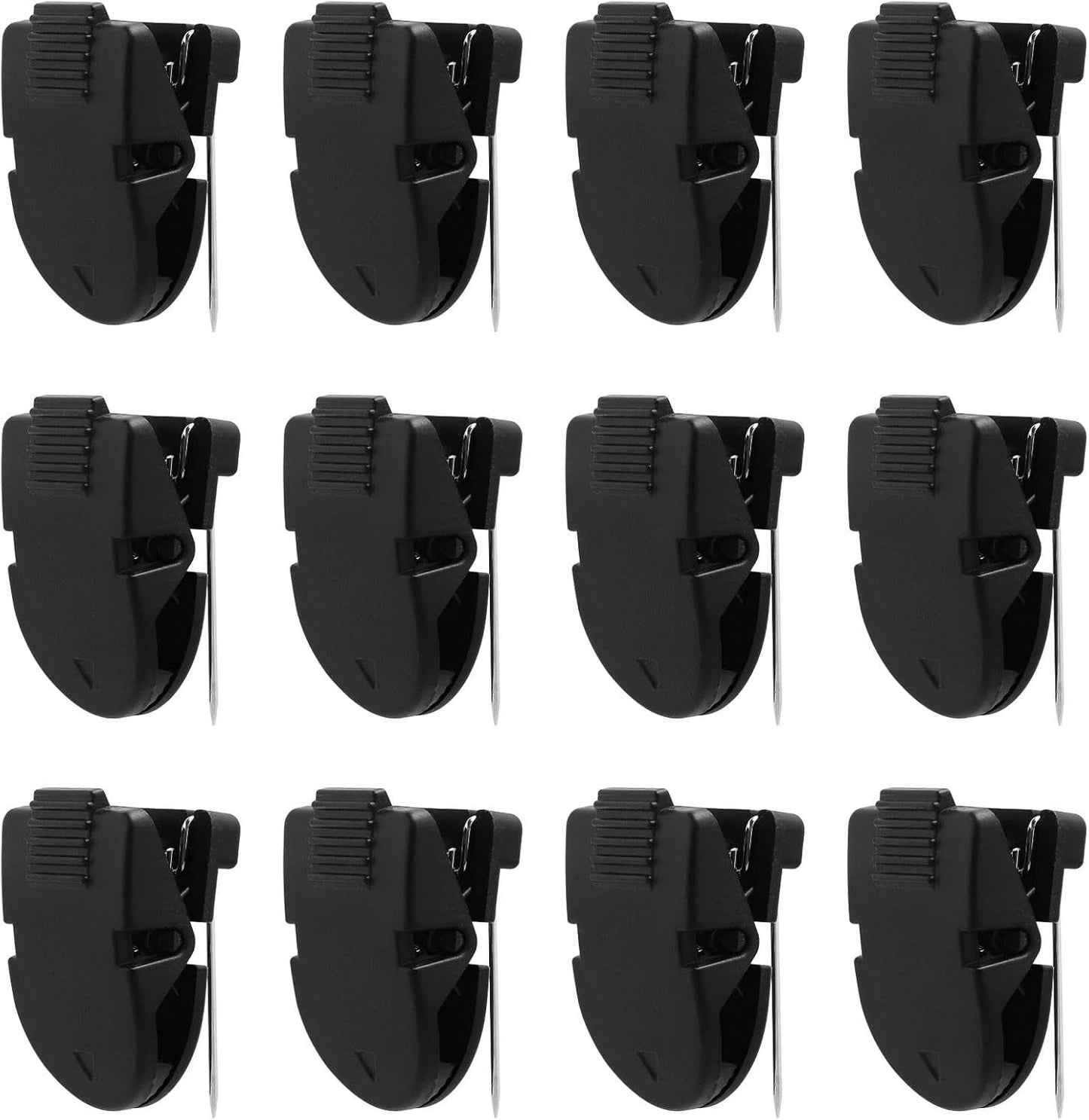 12pcs Cubicle Clips for Fabric Walls, Plastic Stainless Steel Fabric Panel Wall Clips Cubicle Hooks Cubicle Wall Accessories for Picture Note Memo Hanging