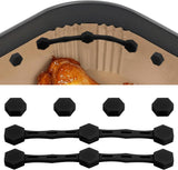 2 Sets Air Fryer Magnet Silicone Buckle, Air Fryer Magnets for Parchment Paper Liners Silicone Magnetic Buckle Prevent Paper Burning Kitchen Accessories (Black)