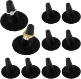 10pcs Black Velvet Ring Display Stand, Ring Holder Organizer Jewelry Storage Case Display Accessories for Vendor Home Shop Counter Showcase