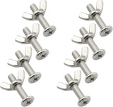10PCS Stainless Steel Large Flat Head Screws M6x30 1/4 x 1-1/4 Sidewalk Bolts with 10 Wing Nuts
