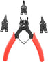 Snap Ring Pliers  1Set 4 In 1 C Clips Removal Retaining Set for Automotive and Engine Repair, Interchangeable Jaw Head 45 90 and 180 Degree Angled Jaws, AC Compressor Clutch Holding Tool