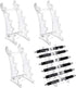 Set of 4 Plastic Pen Holder 6-slots Display Stand Eyebrow Pen Stand Makeup Brush Rack Organizer for Home School and Office Use