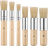 6 Pieces Wooden Stencil Brushes Pure Natural Bristle Template Paint Brushes for Acrylic Oil Watercolor Art Painting Stencil Project DIY Crafts, 6 Sizes