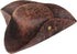 Brown Faux Leather Pirate Hat,Tricorn Pirate Hat,Novelty Leather Pirate Hat for Men Women Halloween Costume Accessories,Cosplay