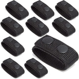 10 PCS Black Nylon Belt Keepers, Double Snaps Security Tactical Belt Keepers for 2"-2¼" Wide Duty Belt, Police Duty Belt Law Enforcement Accessories