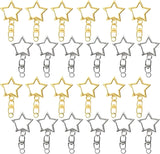 60PCS Star Shaped Keychain, 2 Colors, Metal Hanging Buckle, Spring Snap Hook with Open Jump Ring Connector