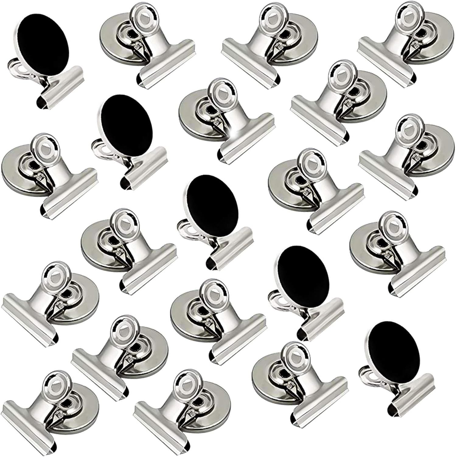 20 Pack Fridge Magnets Refrigerator Magnets, Strong Magnetic Clips Heavy Duty, Magnet Clips for Whiteboard, Magnets for Fridge Locker Office Accessories (Silver)