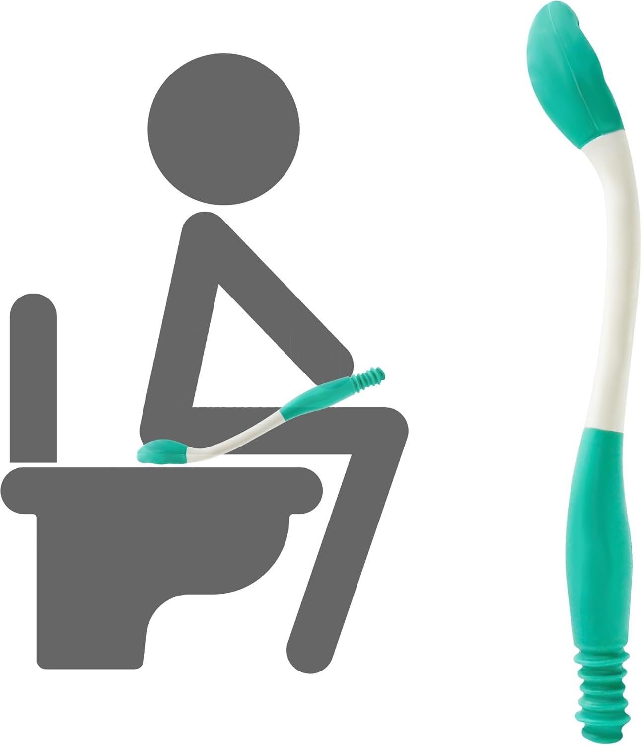 Butt Wiper Tool, 15.7" Comfort Wipe Toilet Aid for Wiping Bottom, Bottom Buddy Wiping Aid for Disabled, Elderly, Overweight, Pregnant People, Easy to Use Bottom Buddy Wiping Assist Tool