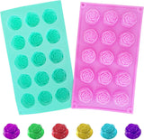 2 Pcs Rose Mold Silicone, Non-Stick Soap Molds, Reusable Heat-Resistant Flower Molds Silicone for Handmade Soap Making, Candy, Chocolate, Rose Ice Cube, Cake Decoration Jelly, Easy Release & Cleaning