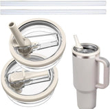 2 Pack 40oz LeakProof Tumbler Flip Straw StanleyLid Replacement Tumbler Quencher, Leak Proof Splash Resistant Tumbler Cover, Reusable 40oz Stanley Cup Accessories Replace Leaking Stanley Lids