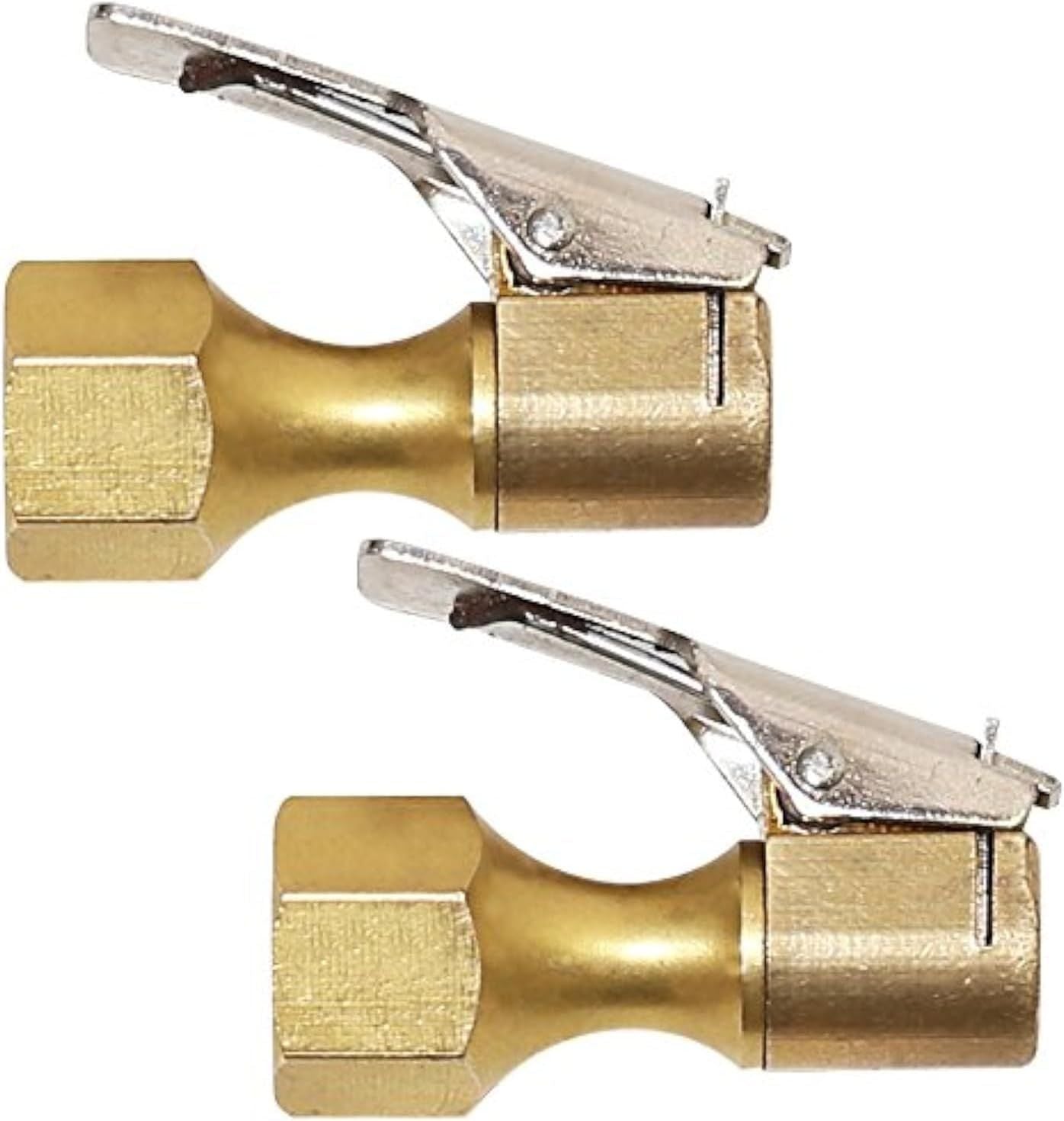 2 Pack Open Flow Straight Lock-On Air Chuck with Clip for Tire Inflator