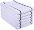 AMOUR INFINI Terry Herringbone Weave White Kitchen Towels Pack of 6 Highly Absorbent, Super Soft Tea Towels with Hanging Loops for Kitchen Cleaning (28x16 Inch - Charcoal)