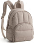 Mini Backpack for Women, Lightweight Puffer Small Backpack Purse, Quilted Casual Travel Daypack, Cute Water-Resistant Bookbag for Daily, Brown