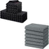 Homaxy Kitchen Towels and Dishcloths Set, 12 x 12 and 13 x 28 Inches, Set of 8 Bulk Cotton Terry Kitchen Towels Set and Terry Kitchen Towels(15" x 25", 6 Pack, Dark Grey)