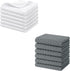 Homaxy Microfiber Waffle Weave Kitchen Dish Cloths(6 Pack, White), 12 x 12 Inch Ultra Absorbent and Terry Kitchen Towels(15" x 25", 6 Pack, Dark Grey)