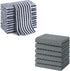 Homaxy 12 Pack Kitchen Dish Cloths(10 x 10 inches, Dark Grey), Reusable Fast Drying Microfiber Cleaning Cloth and Terry Kitchen Towels(15" x 25", 6 Pack, Dark Grey)