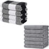 Homaxy 100% Cotton Waffle Weave Check Plaid Kitchen Towels, 4-Pack, White & Black and Large Cotton Kitchen Hand Towels(18”x 28”, 6 Pack), Flat and Terry Dish Towels