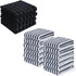 Homaxy 100% Cotton Terry Kitchen Towels(Black, 13 x 28 inches,4 Pack) and Wavy Coral Velvet Kitchen Dish Cloths(Dark Grey, 10 x 20 inches, 12 Pack),Soft and Super Absorbent Dish Towels
