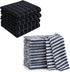 Homaxy 100% Cotton Terry Kitchen Towels(Black, 13 x 28 inches,4 Pack) and Wavy Coral Velvet Kitchen Dish Cloths(Dark Grey, 10 x 10 inches, 12 Pack),Soft and Super Absorbent Dish Towels
