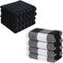Homaxy 100% Cotton Terry Kitchen Towels and Check Kitchen Towels, 13 x 28 Inches, Set of 8 Super Soft and Absorbent Dish Towels, Black and White & Black