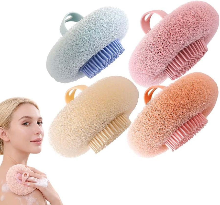 Super Soft Sunflower Suction Cup Bath Ball, 2026 New Exfoliating Bath Bath Sponge Cleaning Brush with Finger Rings for Women and Men (Set, 4 pcs)