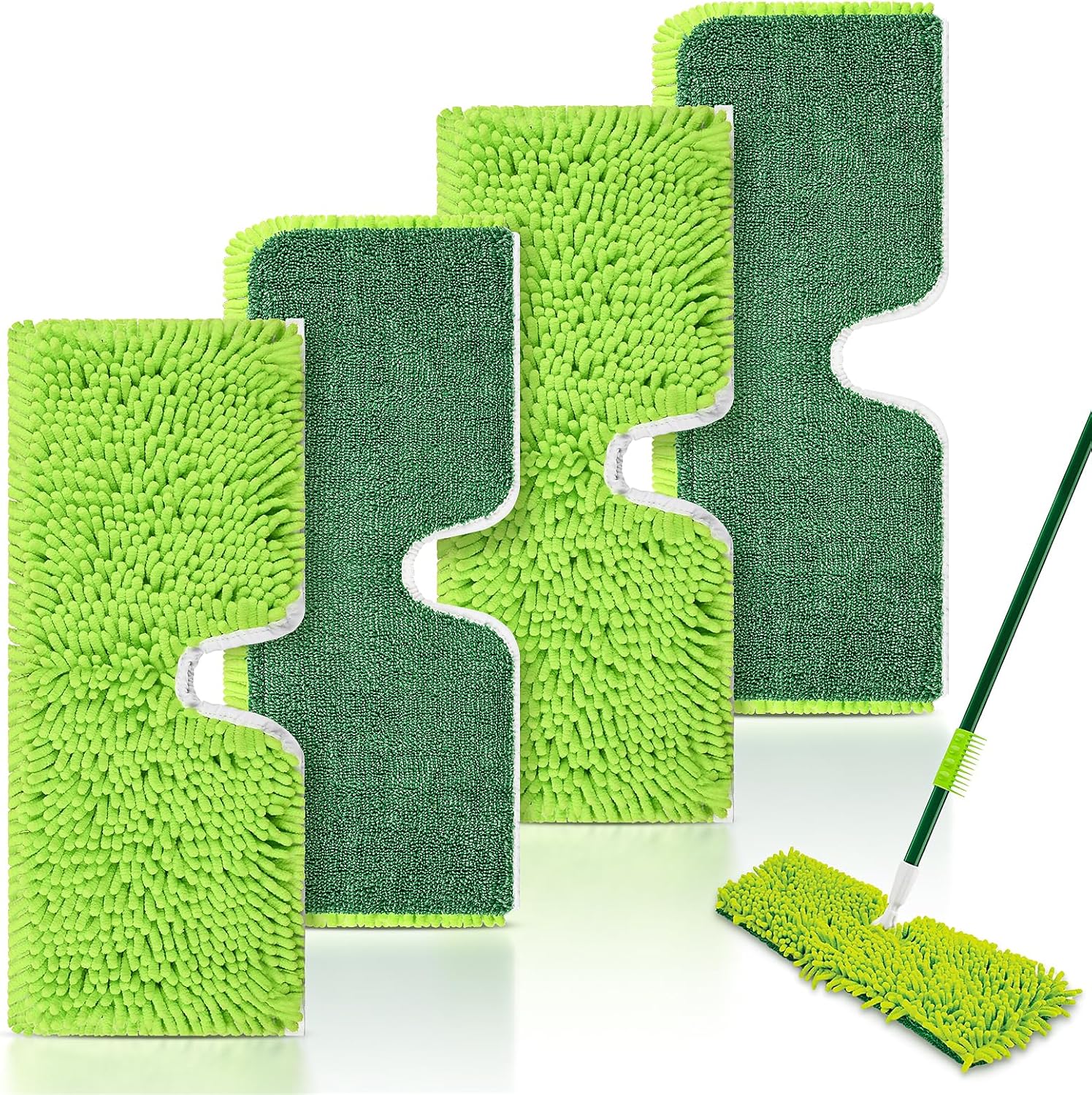 4 Pack Mop Head Replacement Compatible with Libman 18" 2-Sided Microfiber Dust Mop, Reusable & Washable Mop Pad Refills for Wet & Dry Hard Surface Floor Duster