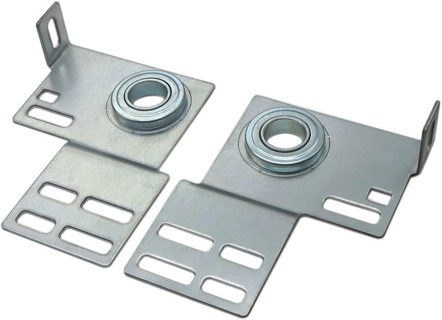 End Bearing Plates Brackets, Garage Door Parts Torsion Spring Residential Bracket with Bearings 3 3/8 Inch, for 2" Track Wood or Steel Doors (Pair)