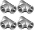 1/8" Female NPT Tee Adapter Cast Pipe Fitting Stainless Steel 3 Way Shape Connector，Pack of 4