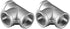 1" Female NPT Tee Adapter Cast Pipe Fitting Stainless Steel 3 Way Shape Connector，Pack of 2