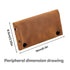 Luxury Brown Matte Flocked PU Leather Tobacco Pipe Pouch, Foldable Portable 3 Compartments Smoking Accessories Storage Bag, 44g Lightweight Travel Organizer for Men