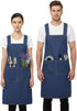 Lightweight Cotton Denim Apron with Front Pocket, Adjtable Bib Apron for Men Women Chef Apron, Kitchen Apron