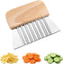 Large Crinkle Cutter French Fry Cutter, Stainless Steel Wavy Slicer with Comfortable Handle, 2026 New Wavy Chopper for Potatoes, Carrots, Vegetables & Fruits (1PC)