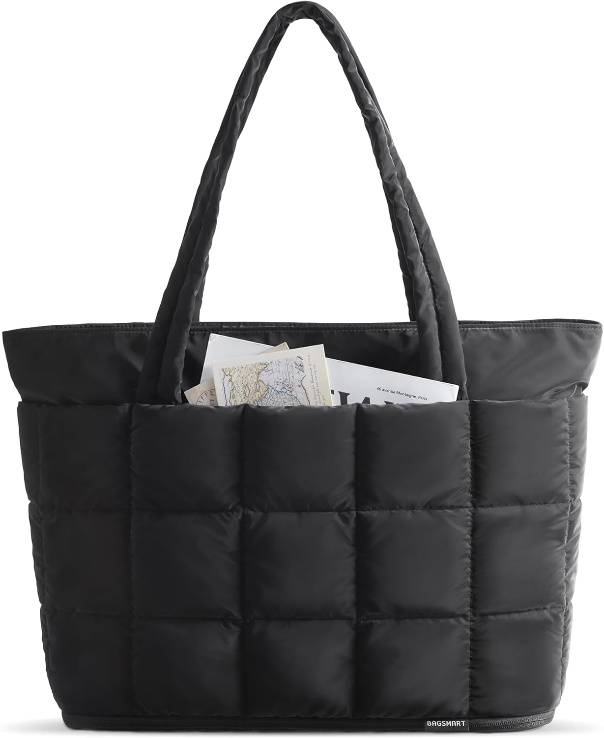 Expandable Tote Bag for Women, Puffer Work Tote Handbag, Quilted Carry On Bag for Travel Gym