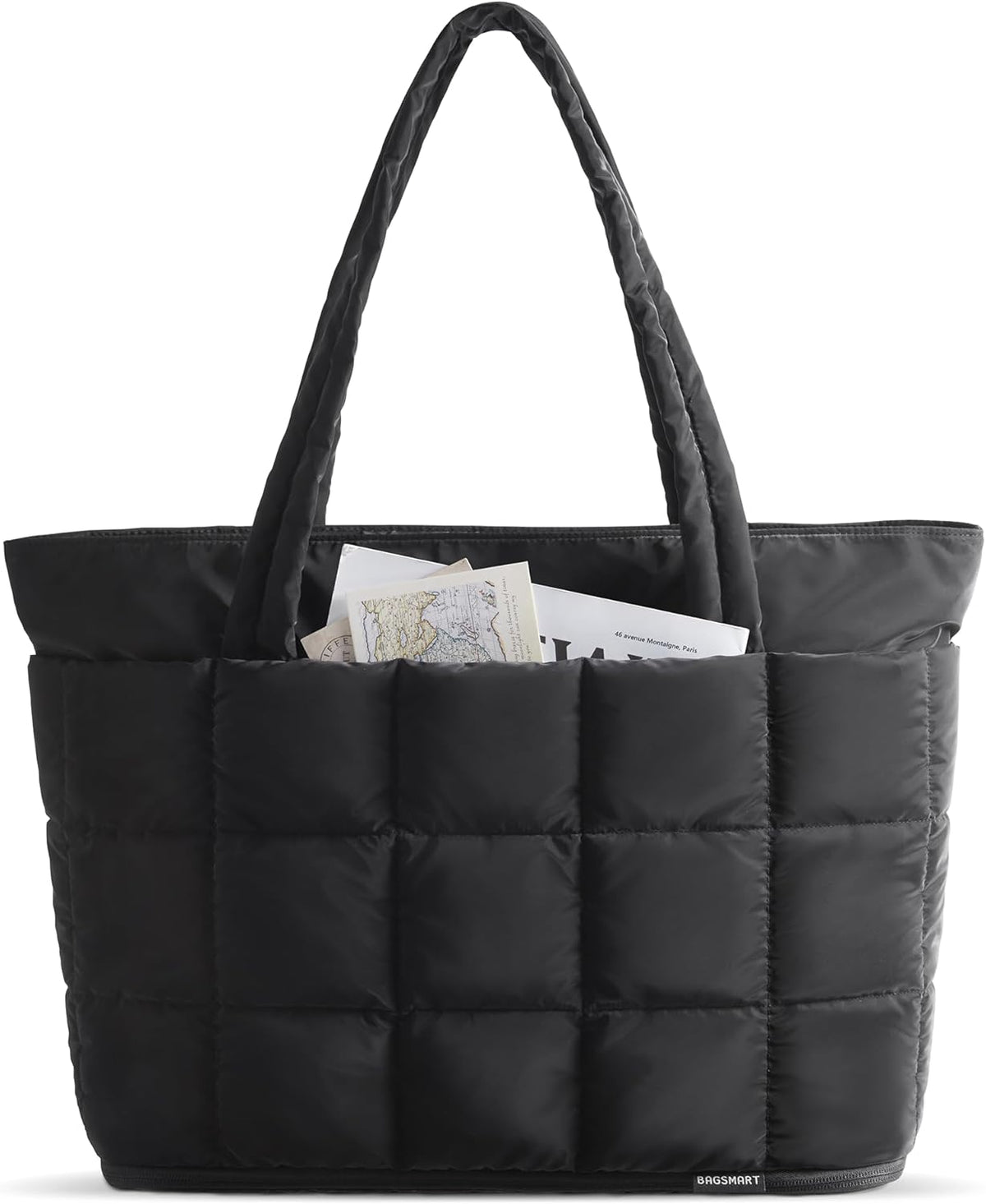Expandable Tote Bag for Women, Puffer Work Tote Handbag, Quilted Carry On Bag for Travel Gym