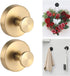 Suction Cup Hooks for Wreaths on Glass, 2025 New Model No-Drill Suction Cup Hook, Suction Cup Hooks Wreath Hangers, Metal Hook for Showers, Bathrooms, Window Glass, Door, and Wall (Gold 2PCS)