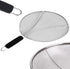 Stainless Steel Grease Splatter Guard, Large Fine Mesh Splatter Screen with Comfort Handle for Frying Pans & Cooking Pots, Fine Mesh Cover, Shield from Grease & Oil (Large)