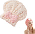 Super Absorbent Hair Towel Wrap for Women, 2026 Upgraded Microfiber Hair Towel, Quick Drying, Soft & Lightweight, Hair Turban Wrap with Bow for Wet Hair (White)