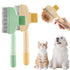 2-in-1 Pet Grooming Brh, Magic Pet Hair Remover Comb with Self-Cleaning Button for Dogs & Cats, Shedding Brh for Long/Short Hair, Home & Furniture Fur Removal Tool (Green + Yellow)