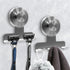 Suction Cup Razor Holder for Shower,Heavy-Duty 7KG Suction Hooks for Razor,Towel,Loofah,Removable Damage-Free Metal Shower Hook,Shaver Holder,2 Pack(Brhed Silver)