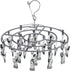 Drying Rack Clothing with 24 Clips，Sock Hanger for Drying，Hanging Clothes Dryer Underwear Hangers Racks Laundry Herb Socks Panty Wet Bra Lingerie Baby cates Foldable Small Indoor Metal