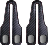 Car Seat Back Double Hook, Universal Premium Stitched Leather and Aluminum-Magnesium Alloy Double Car Seat Back Storage Hook for Purses, Handbags, Bags (Carbon Fiber, 2 pcs)